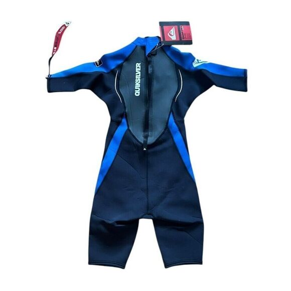 Quicksilver Syncro Shorty Shortie Surf Wetsuit Black Blue Hyperstretch Size 14 - Picture 2 of 8
